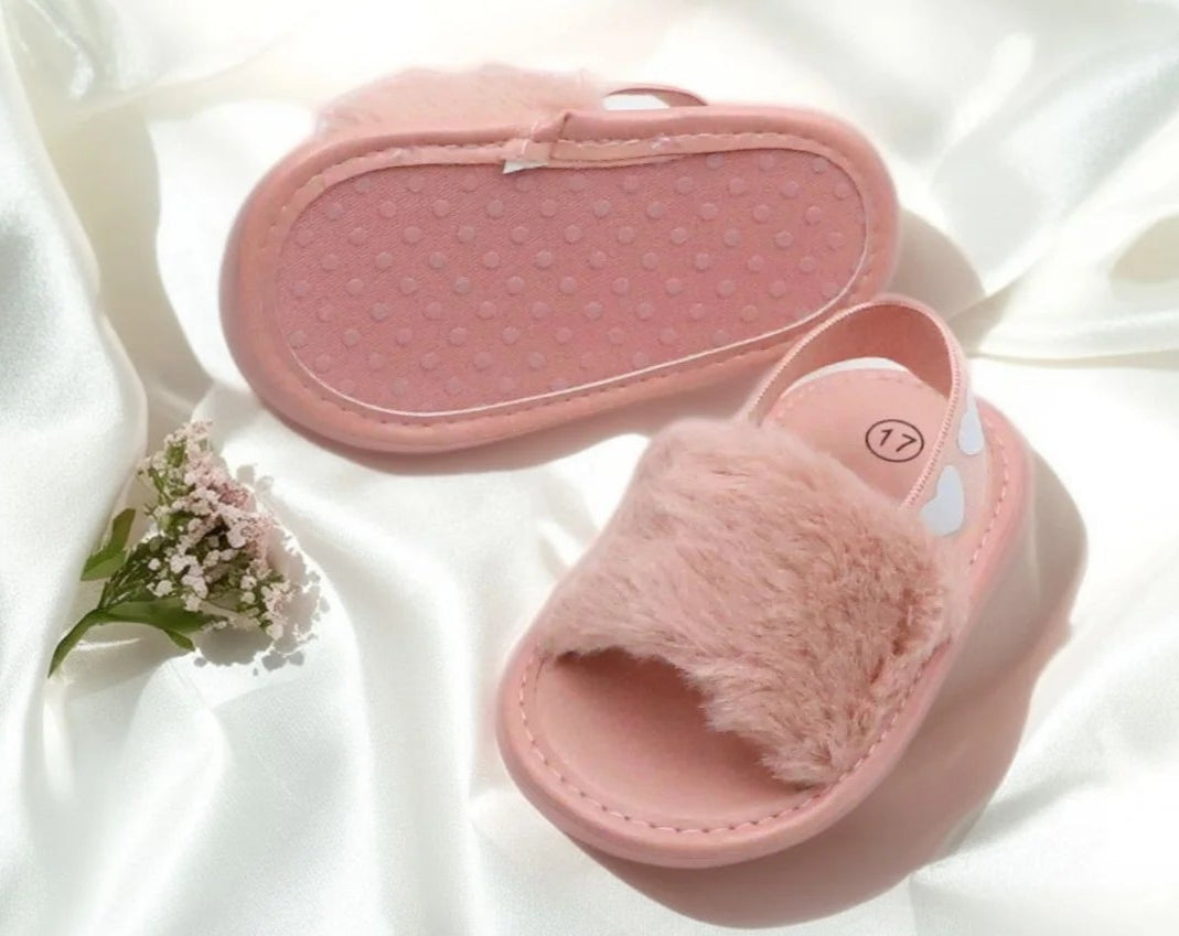 Breathable Front Cute Plush Baby Girl Shoes