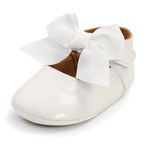 Bowknot Rubber Sole Anti-slip PU Ballet Shoes