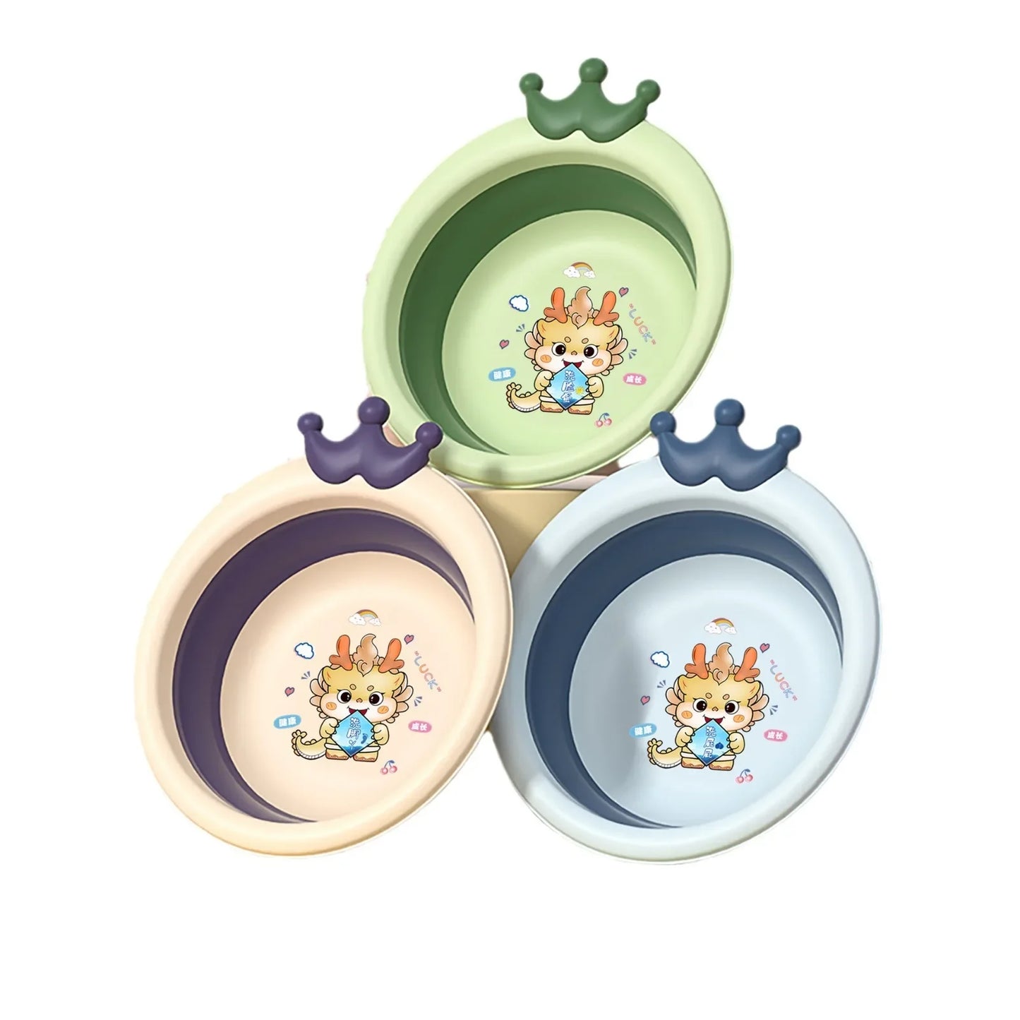Cute Cartoon Basin Shaped Children Folding Crown Bowl