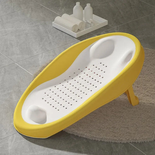 Foldable Baby Bath Seat - Non-Slip PP Shower Net Support, Ergonomic