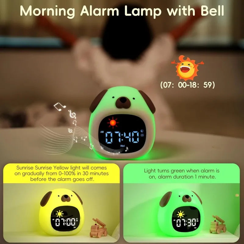Kids Puppy-Shape Toddler Sleep Training Clock