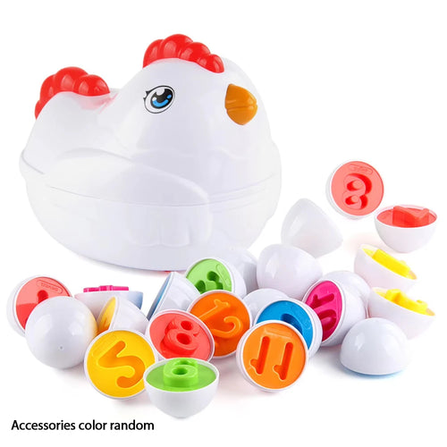 12 Matching Eggs Montessori Sensory Baby Toys Easter Eggs Chicken