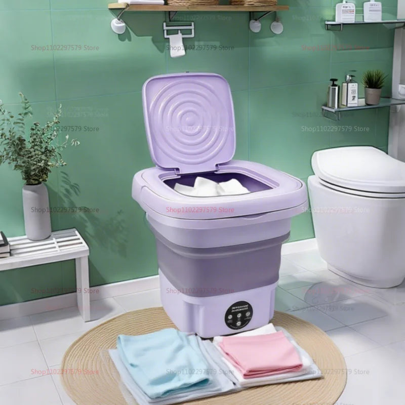 8L Portable Small Foldable Washing Machine with Spin Dryer