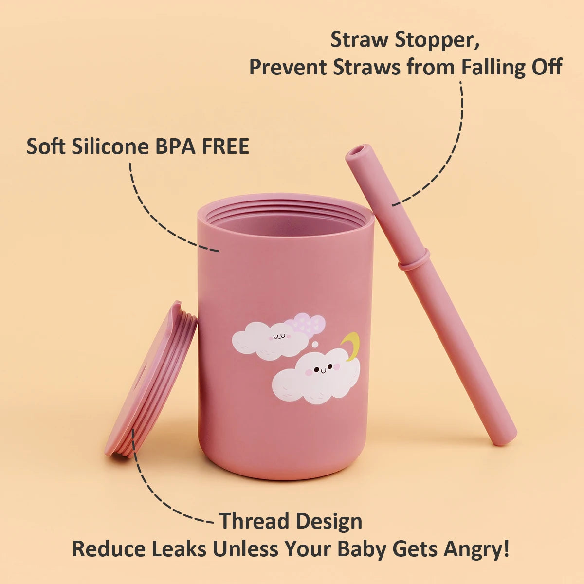 Silicone Training Cup and Straw for Children