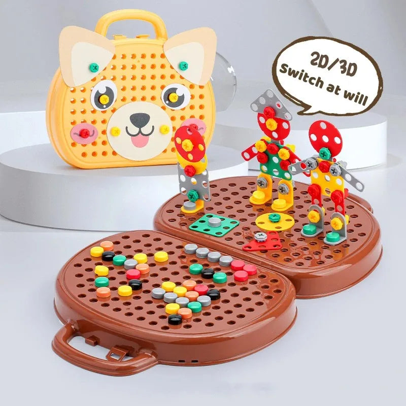 Educational Screwdriver Screwing Assembling Toolbox Toy Electric