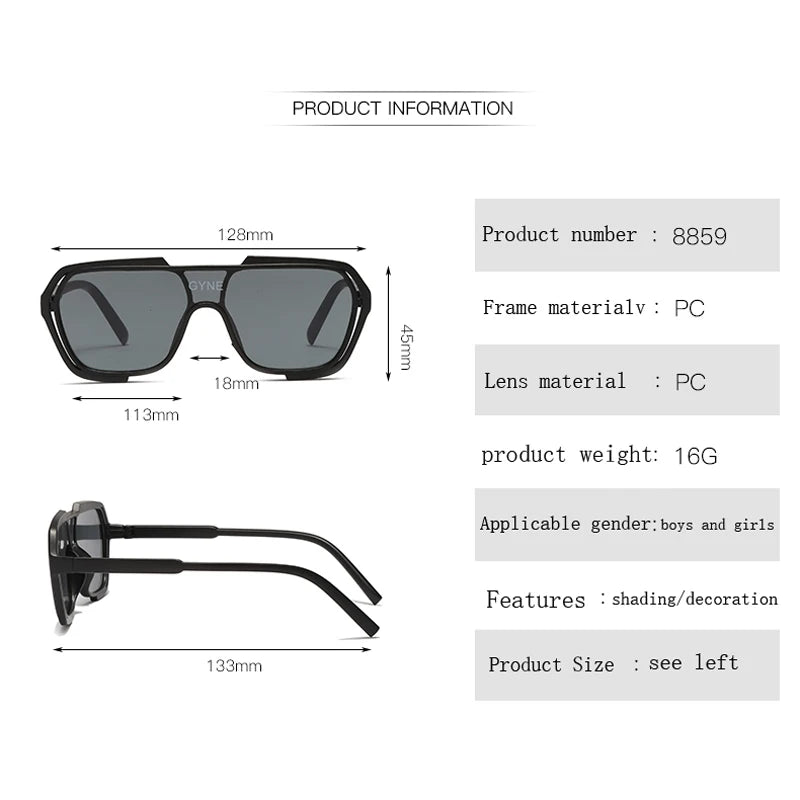 Children Fashion Retro Sunglasses One Piece Boys Girls