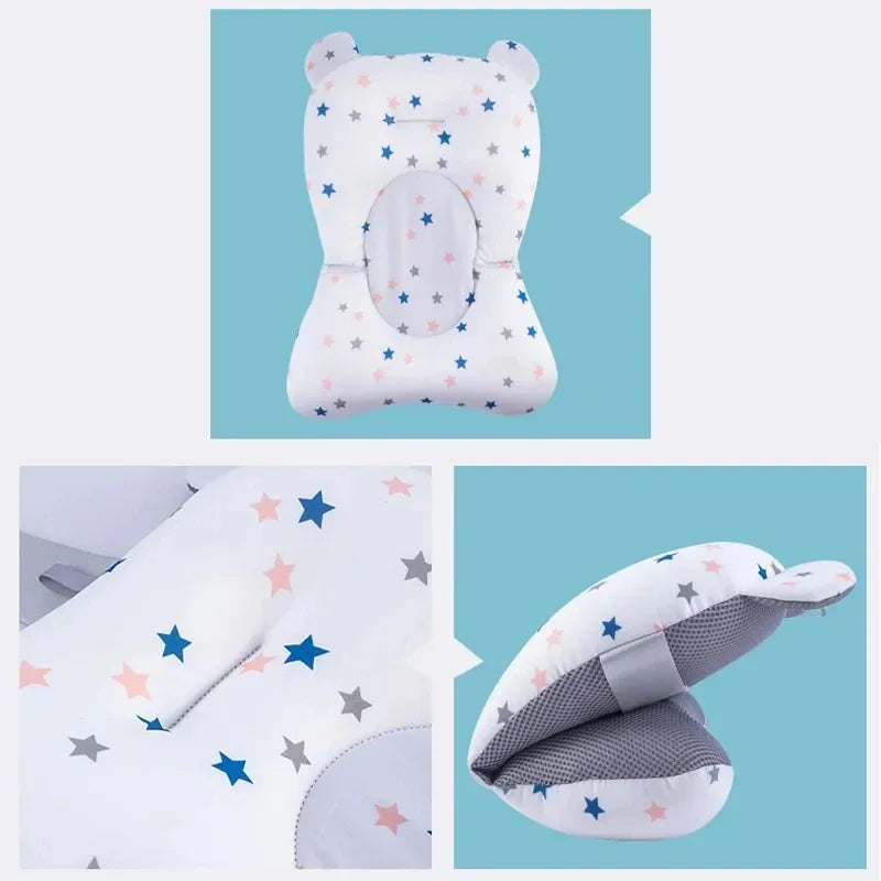 Baby Bath Seat Support Mat Foldable Bath Tub Pad & Chair