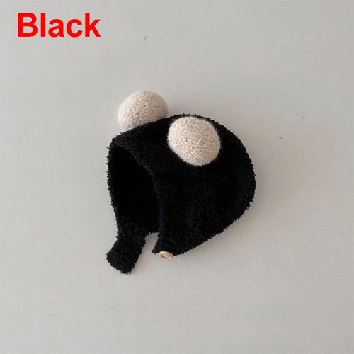 Cute Winter Warm Kids Girl Boys Baby Hats Fleece Wool Hemming Caps
