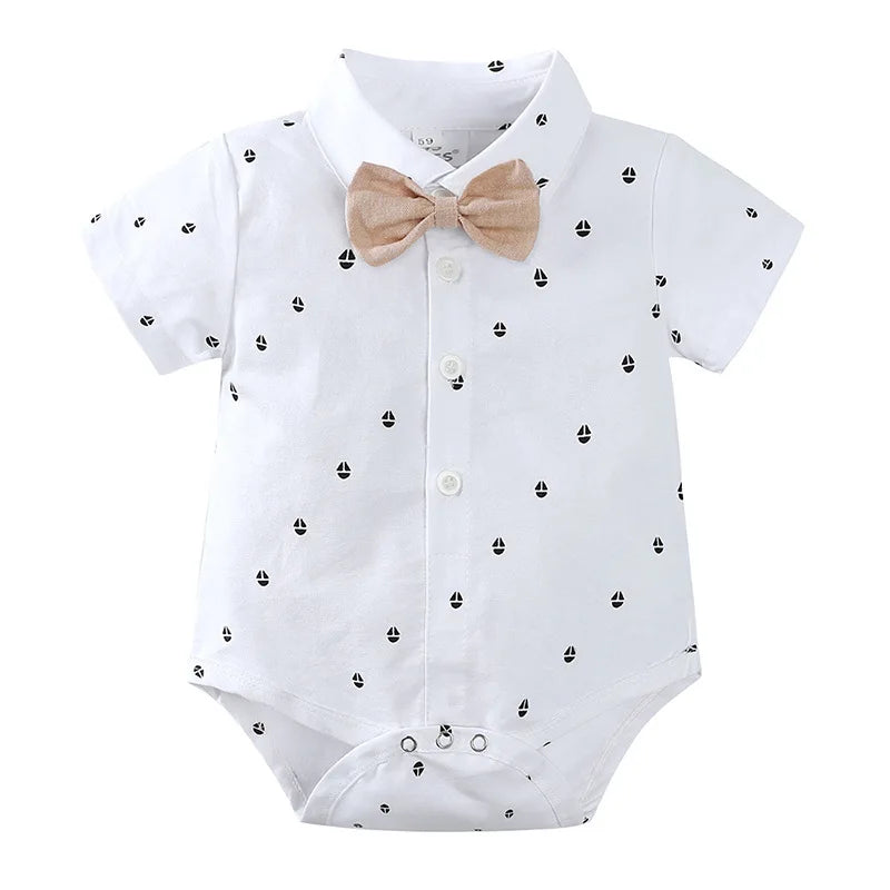 4PCS Baby Boy Set Fashion Gentleman Suit Short Sleeve