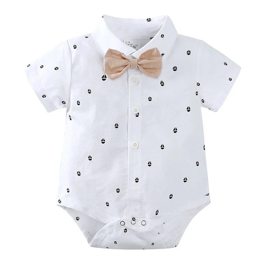 4PCS Baby Boy Set Fashion Gentleman Suit Short Sleeve
