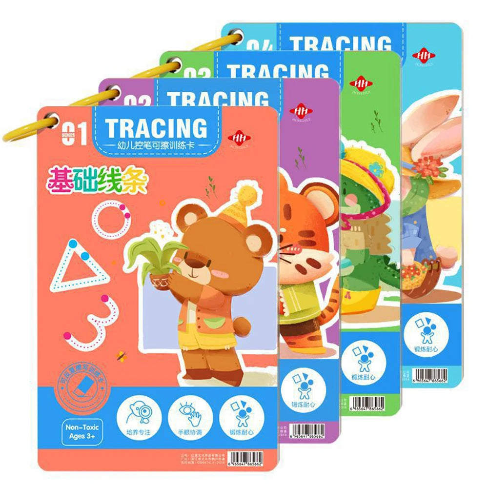 Reusable Pen Control Training Book for Children Tracing
