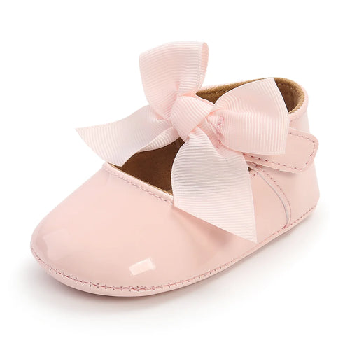 Bowknot Rubber Sole Anti-slip PU Ballet Shoes