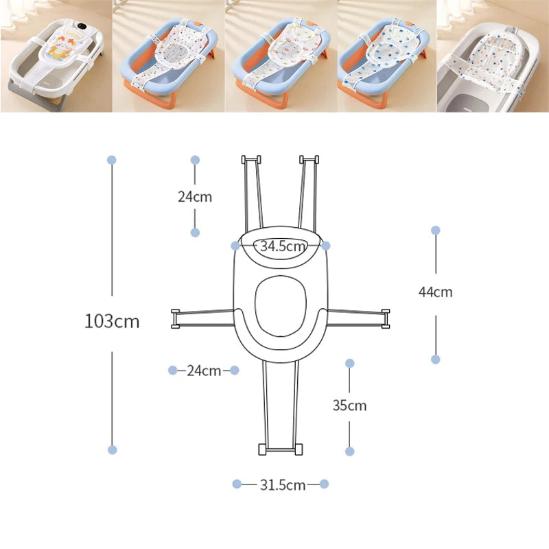 Newborn Adjustable Bathtub Pillow Seat Cushion Cross-shaped Anti-slip