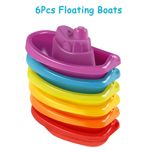 Baby Bath Toys, Stacking Boat & Spoons Toys, Early Education