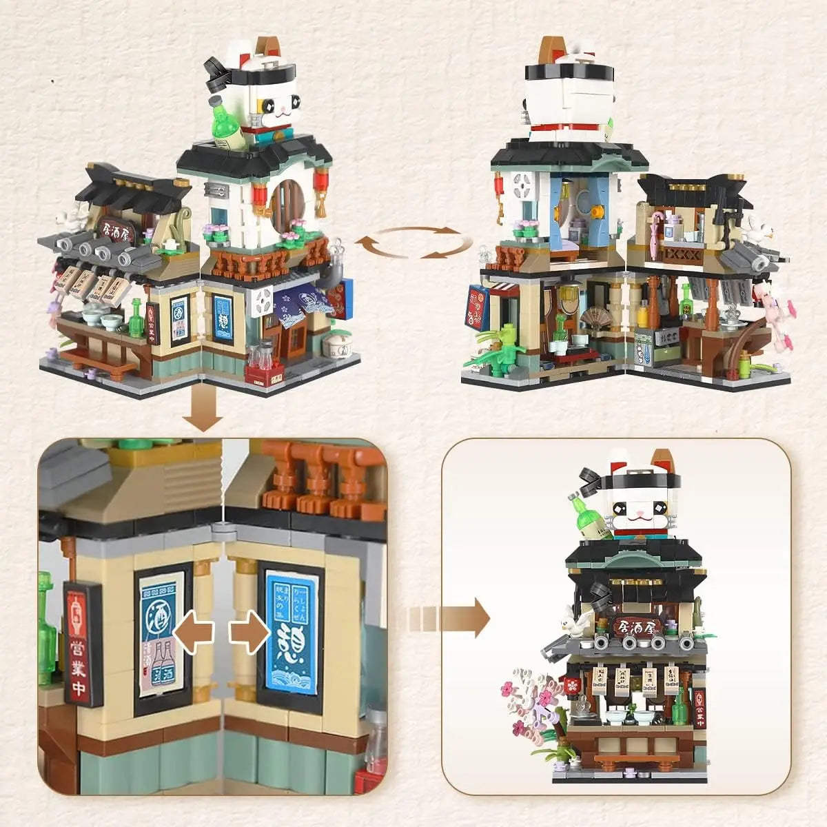 Loz Architecture Street Shop Izakaya Moc Building Blocks Store