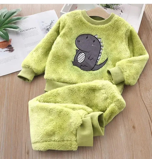 Children's Pajama Sets Bear Tops + Pants 2Pcs Kids Pajamas Winter Boy