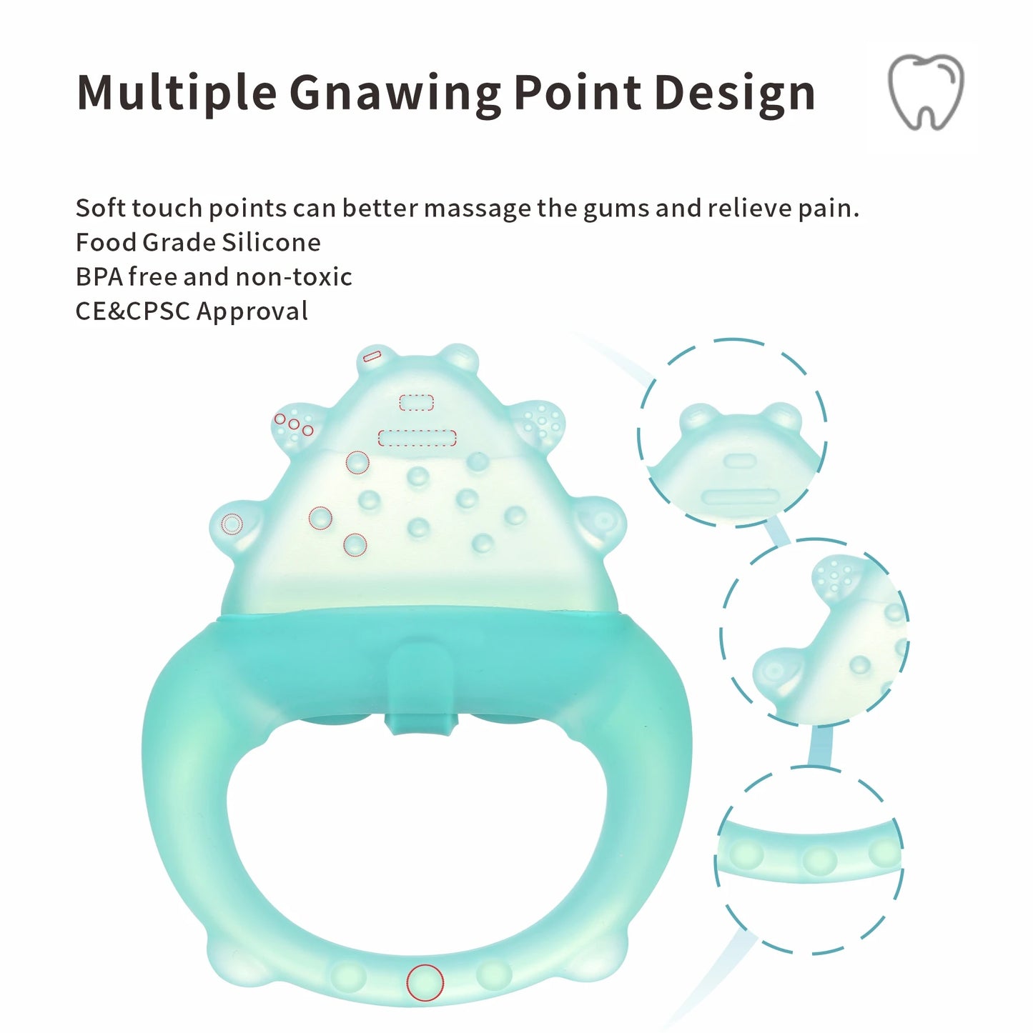 Freezable Baby Silicone Teething Toys – Cooling Relief for Babies 0-12