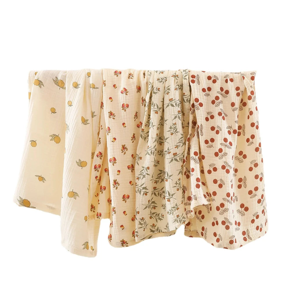 Cotton Swaddle Blanket Baby Floral Print