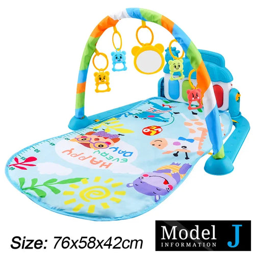 Baby Fitness Stand Music Play Gym Activity Toys Newborn Piano Crawling