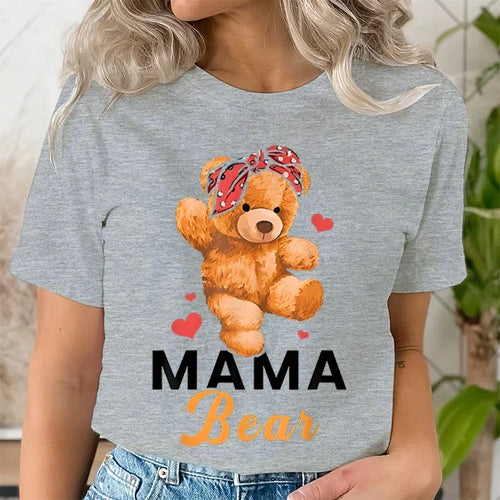 Teddy Mama Bear Graphic T Shirts Women