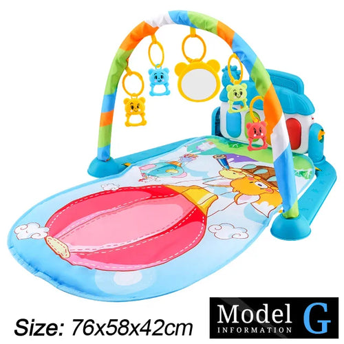 Baby Fitness Stand Music Play Gym Activity Toys Newborn Piano Crawling