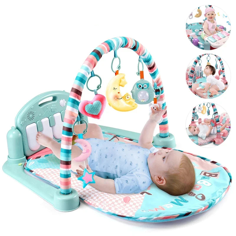 Baby Fitness Stand Music Play Gym Activity Toys Newborn Piano Crawling