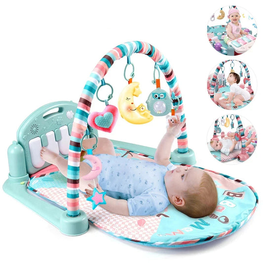 Baby Fitness Stand Music Play Gym Activity Toys Newborn Piano Crawling