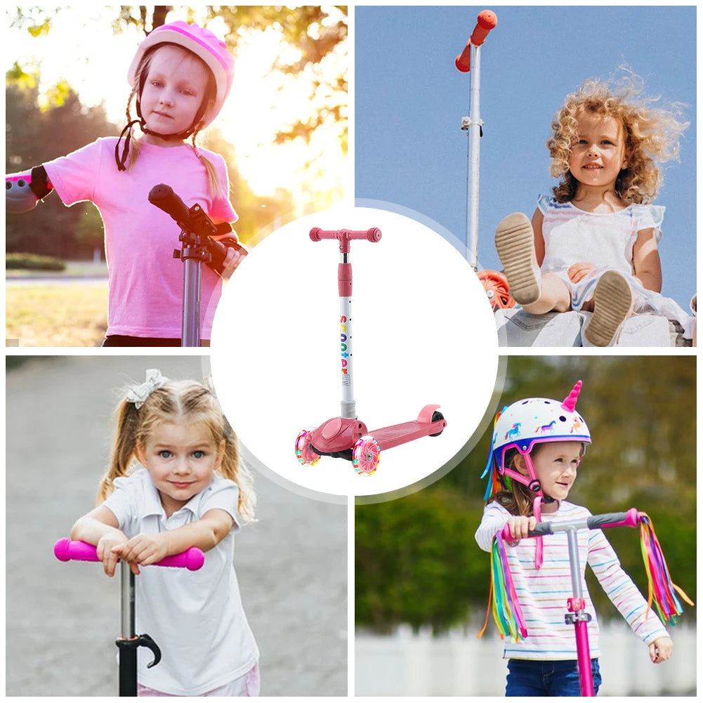 Kids Push Scooter Light-Up Wheels Adjustable Height