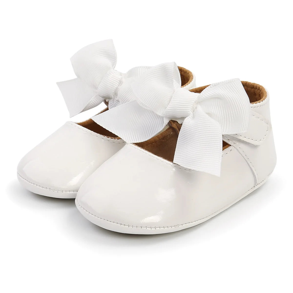 Bowknot Rubber Sole Anti-slip PU Ballet Shoes