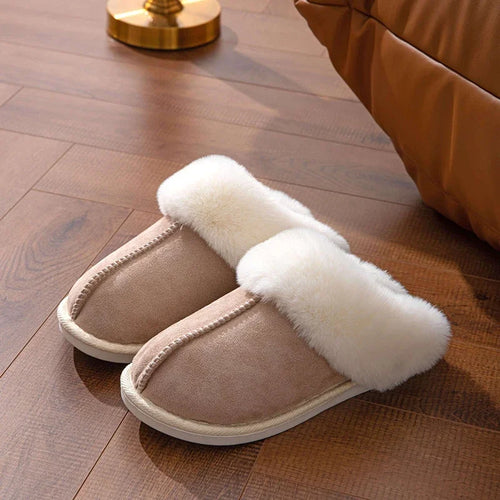 Flat Faux Fur Suede Fluffy Furry Home Slippers