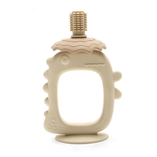 Dinosaur Teether with Handle Grip, Baby Teething Toys - Food Grade