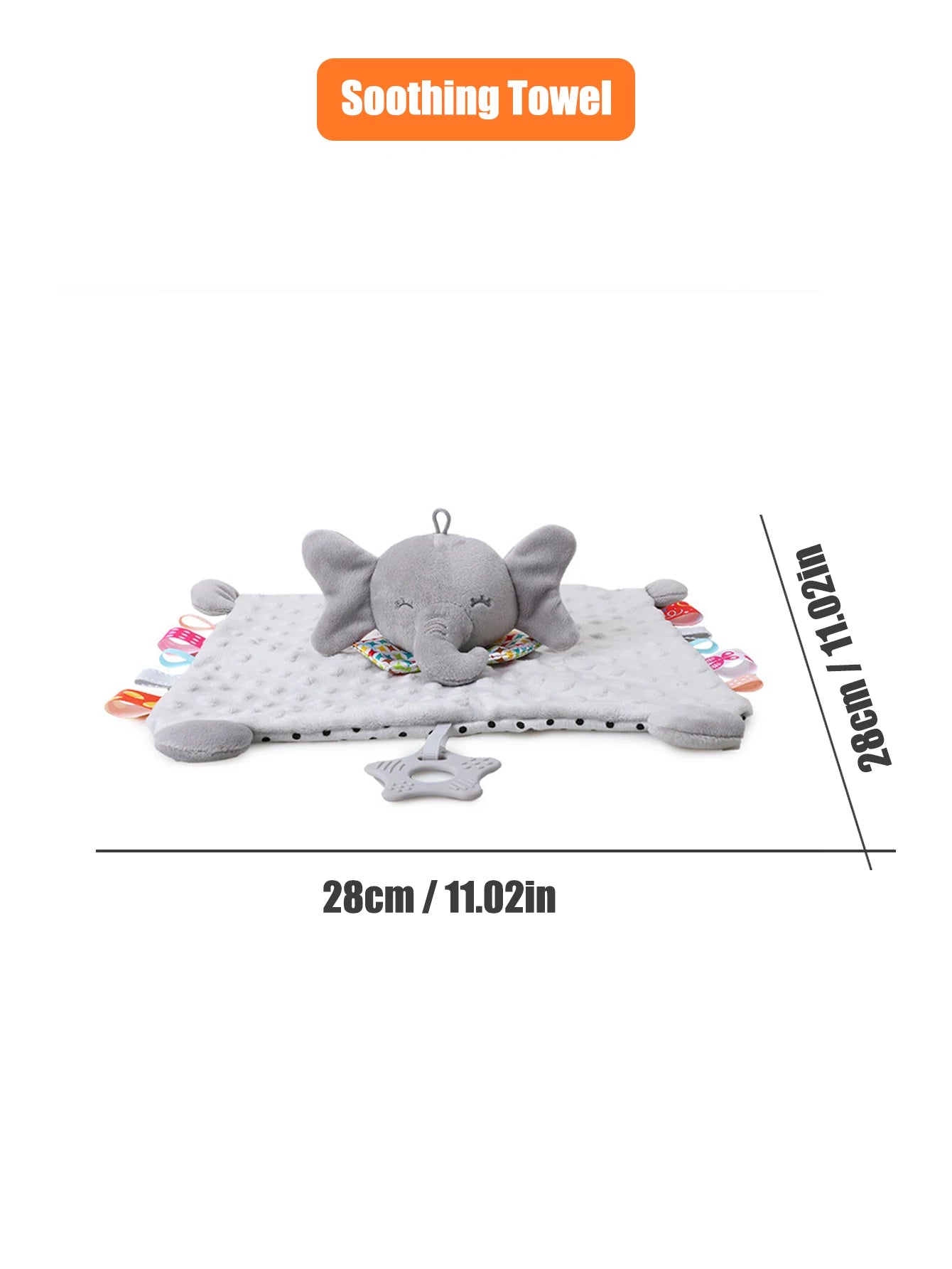 1pcs Baby Security Soothing Doll Towel with Teether Rattles Soft