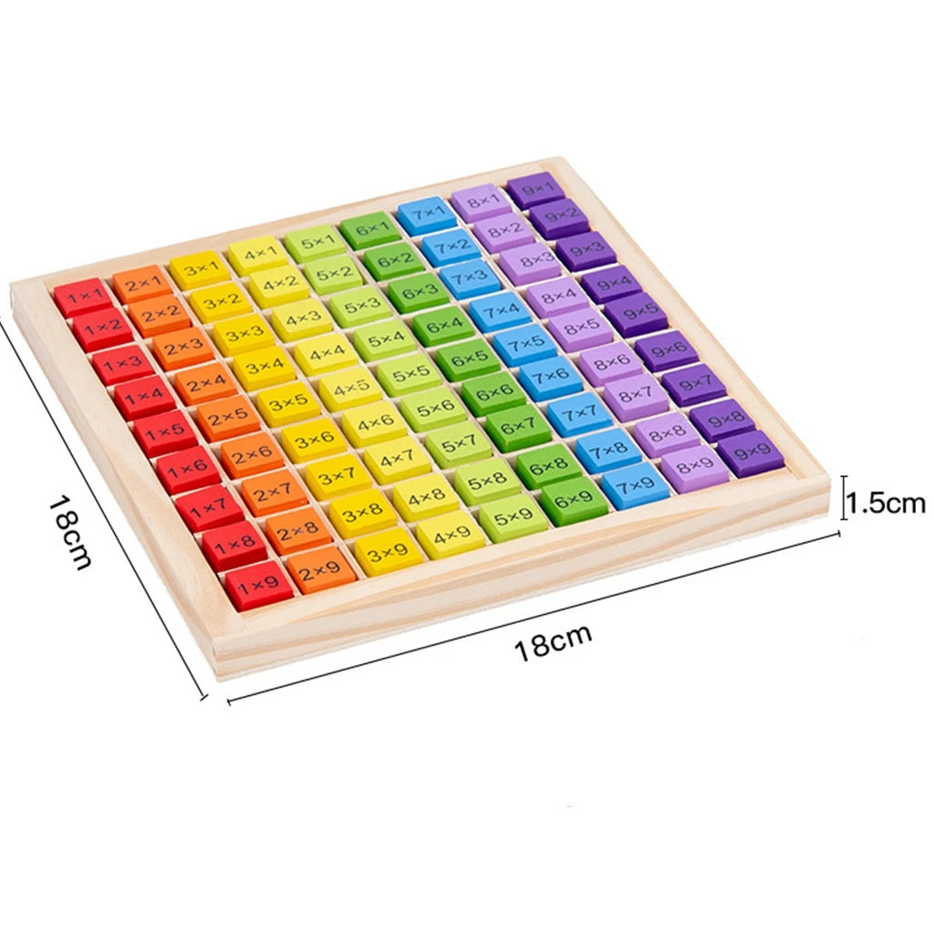 Wooden Multiplication Board Game, 81 Cubes Blocks Montessori 9*9 Times