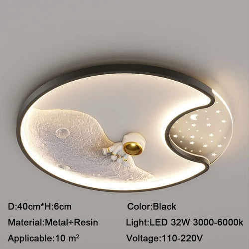 Luminaire Modern Astronaut Led Ceiling Lamp Children Bedroom