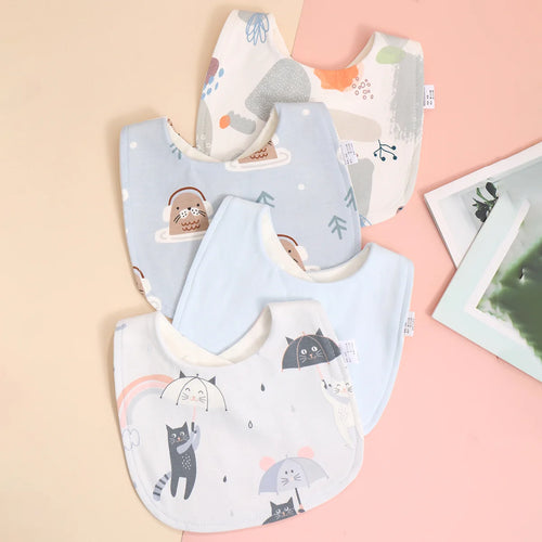 4pcs Cotton Soft Baby Adjustable Bibs