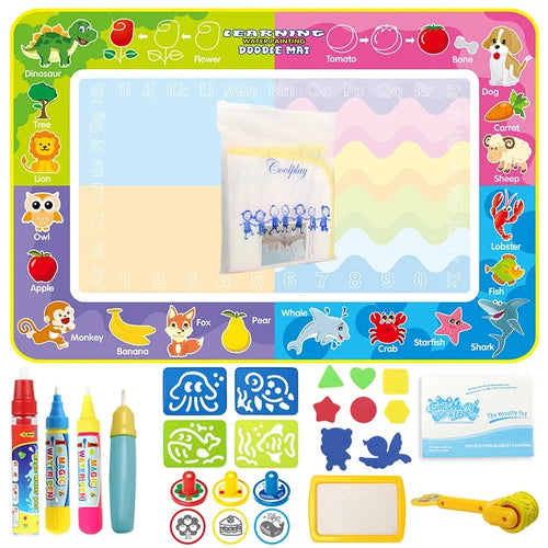 Magic Water Drawing Mat Coloring Doodle Mat with Magic Pens Montessori