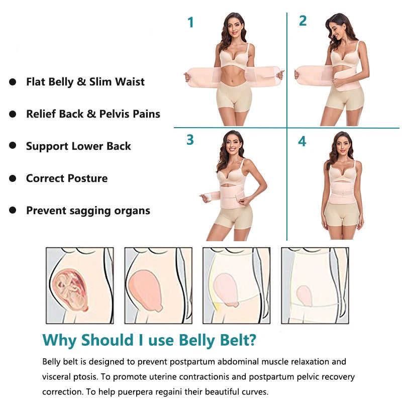 Postpartum Girdle C-Section Recovery Belt Back Support Belly Wrap