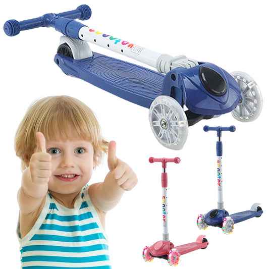 Kids Push Scooter Light-Up Wheels Adjustable Height