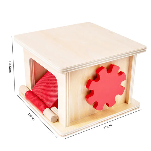Kindergarten Montessori Wooden Toys Winder Object Permanence Box