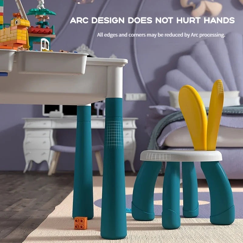 Children's Building Blocks Table Desk and Chairs Set