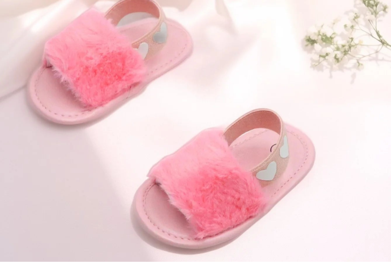 Breathable Front Cute Plush Baby Girl Shoes