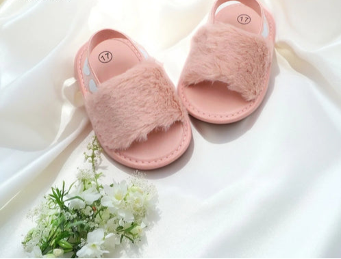 Breathable Front Cute Plush Baby Girl Shoes