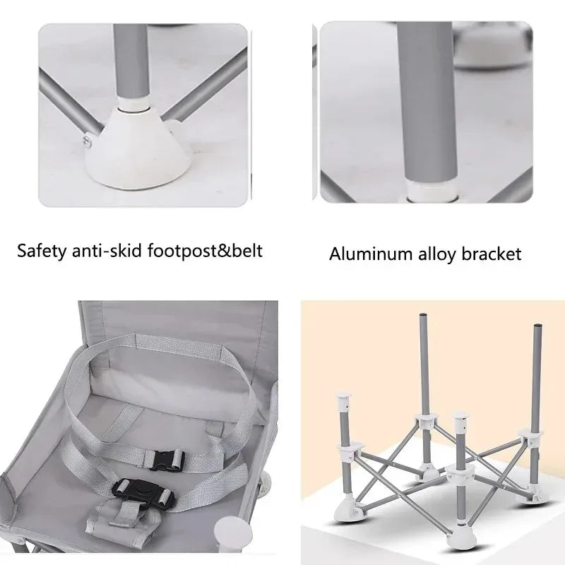 Aluminium Alloy Foldable Portable Compact Baby Chair With Safe Belt