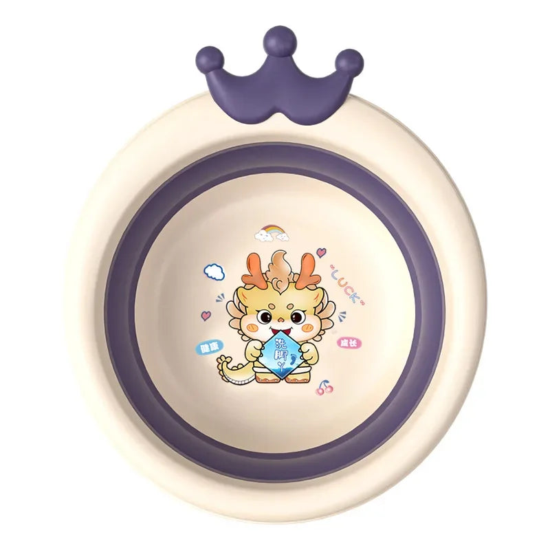 Cute Cartoon Basin Shaped Children Folding Crown Bowl
