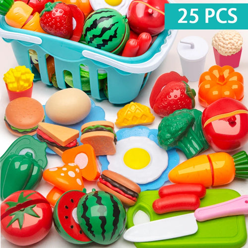 Cutting Play Food Toy for Kids Kitchen Pretend Fruit & Vegetable