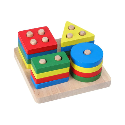 Kids Montessori Wooden Toys Macaron Blocks Learning Toy Baby Music