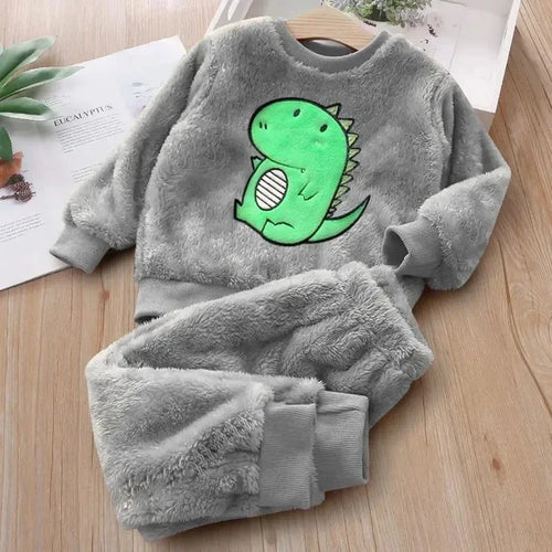 Children's Pajama Sets Bear Tops + Pants 2Pcs Kids Pajamas Winter Boy