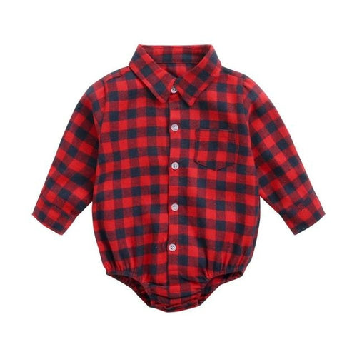 Sanlutoz Plaid Cotton Baby Boys Bodysuits Long Sleeve Baby Clothes