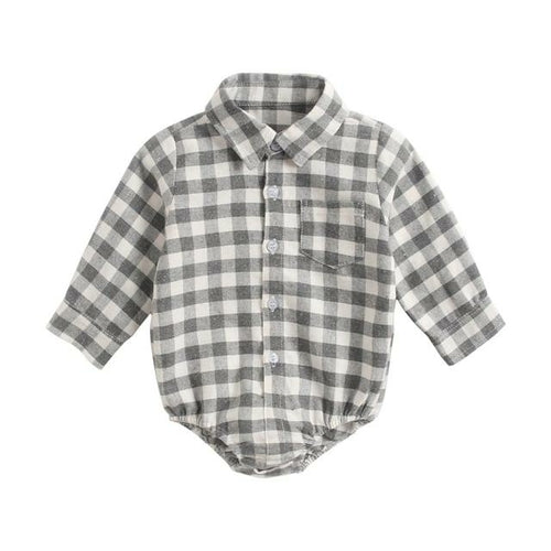 Sanlutoz Plaid Cotton Baby Boys Bodysuits Long Sleeve Baby Clothes