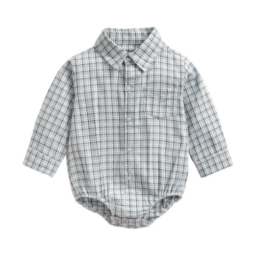 Sanlutoz Plaid Cotton Baby Boys Bodysuits Long Sleeve Baby Clothes